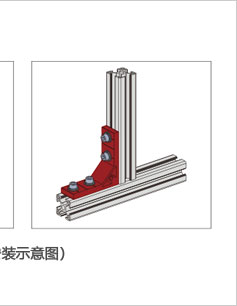 單槽鋁型材強(qiáng)力角件安裝示意圖