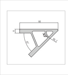 45度強(qiáng)力角鋁型材二維圖