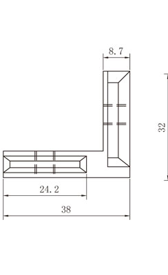 鋁型材角槽連接件二維參數(shù)