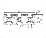 2060鋁型材二維圖