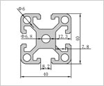 4040重型鋁型材二維圖
