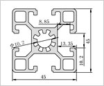 4545輕型鋁型材二維圖