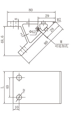 80*規(guī)格鋁型材45度角碼物理參數(shù)1