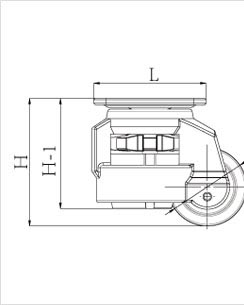 水平調(diào)節(jié)支撐腳輪側(cè)視圖